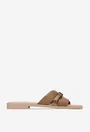 Sandale stil papuc dama din piele maro