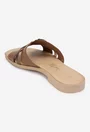 Sandale stil papuc dama din piele maro