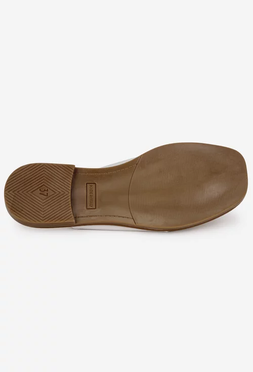 Sandale stil papuc dama din piele naturala alba