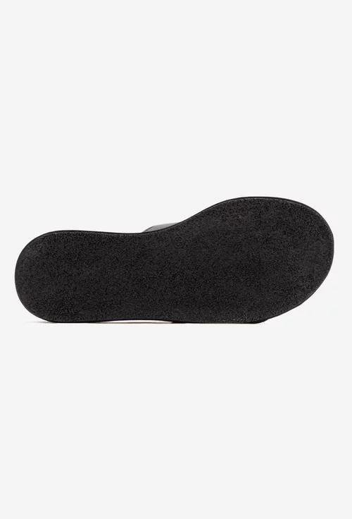 Sandale stil papuc dama din piele naturala neagra