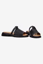 Sandale stil papuc dama din piele perforata neagra
