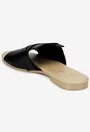 Sandale stil papuc dama negre din piele naturala