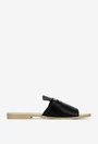 Sandale stil papuc dama negre din piele naturala