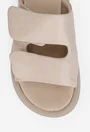 Sandale stil papuc dama NUR din piele naturala bej