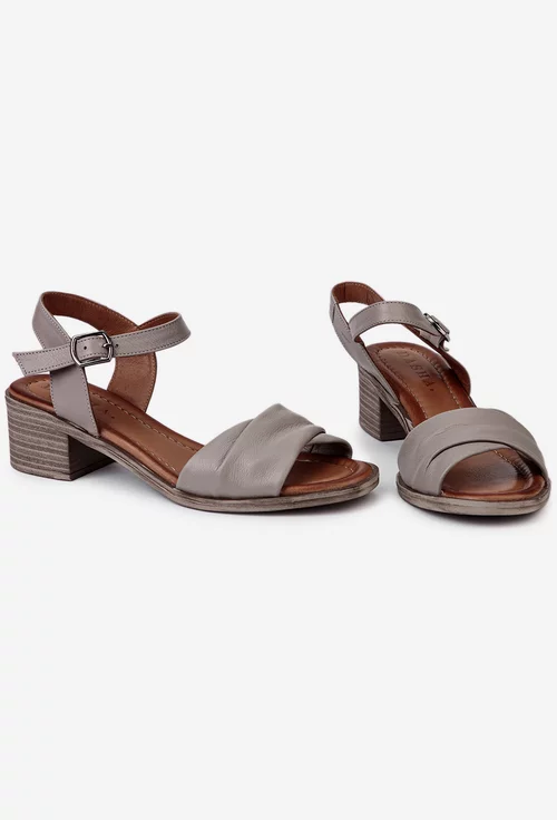 Sandale taupe din piele naturala