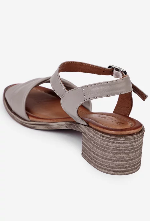 Sandale taupe din piele naturala