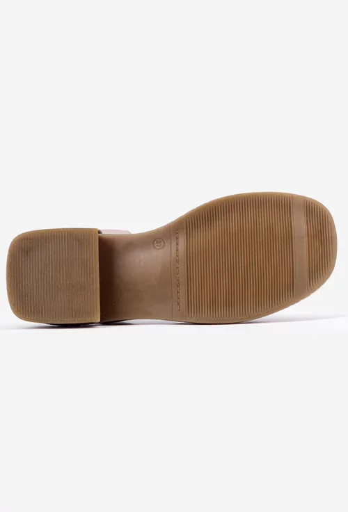 Sandale taupe din piele naturala