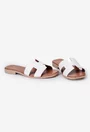 Sandale tip papuc dama din piele alba