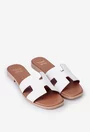 Sandale tip papuc dama din piele alba