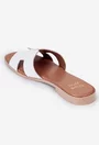 Sandale tip papuc dama din piele alba