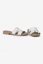 Sandale tip papuc dama din piele alba