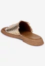 Sandale tip papuc dama din piele aurie