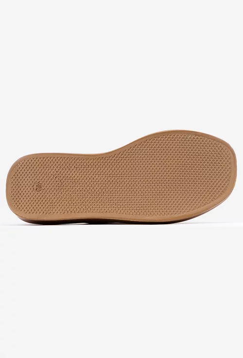 Sandale tip papuc dama din piele aurie