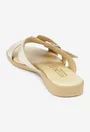 Sandale tip papuc dama din piele aurie