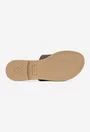 Sandale tip papuc dama din piele maro cu funda subtire