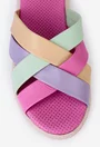 Sandale tip papuc dama din piele multicolora