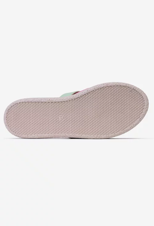 Sandale tip papuc dama din piele multicolora