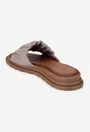 Sandale tip papuc dama din piele naturala taupe