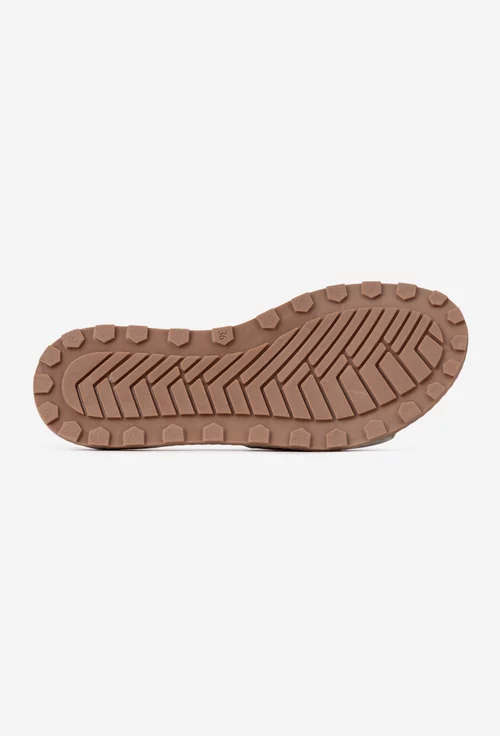 Sandale tip papuc dama din piele naturala taupe