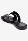 Sandale tip papuc dama din piele neagra