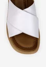 Sandale tip papuc dama NUR din piele naturala alba