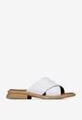 Sandale tip papuc dama NUR din piele naturala alba
