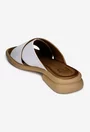 Sandale tip papuc dama NUR din piele naturala alba