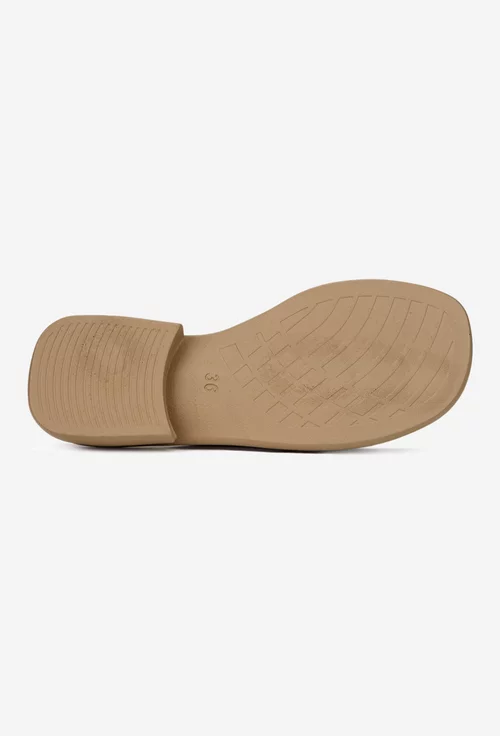 Sandale tip papuc dama NUR din piele naturala alba