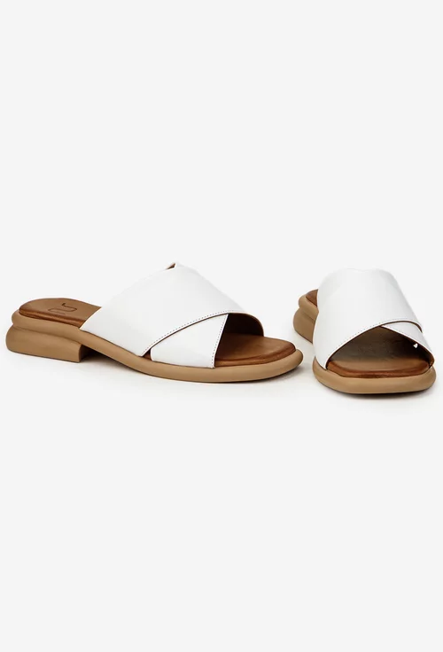 Sandale tip papuc dama NUR din piele naturala alba picture - 6