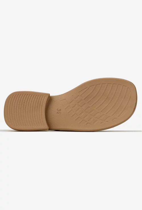 Sandale tip papuc dama NUR din piele naturala alba picture - 5