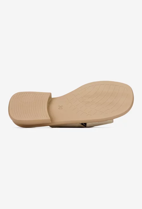 Sandale tip papuc dama NUR din piele naturala aurie