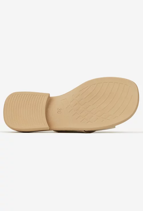Sandale tip papuc dama NUR din piele naturala aurie picture - 5