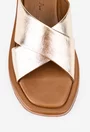 Sandale tip papuc din piele aurie