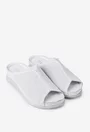 Sandale tip papuc din piele naturala alba