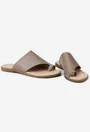 Sandale tip papuc din piele naturala taupe