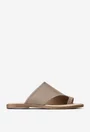 Sandale tip papuc din piele naturala taupe