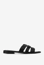 Sandale tip papuc din piele neagra