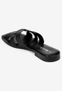 Sandale tip papuc din piele neagra