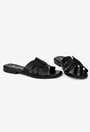 Sandale tip papuc din piele neagra