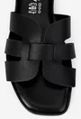 Sandale tip papuc din piele neagra