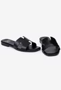 Sandale tip papuc din piele neagra