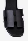 Sandale tip papuc din piele neagra