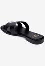 Sandale tip papuc din piele neagra