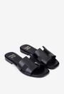 Sandale tip papuc din piele neagra