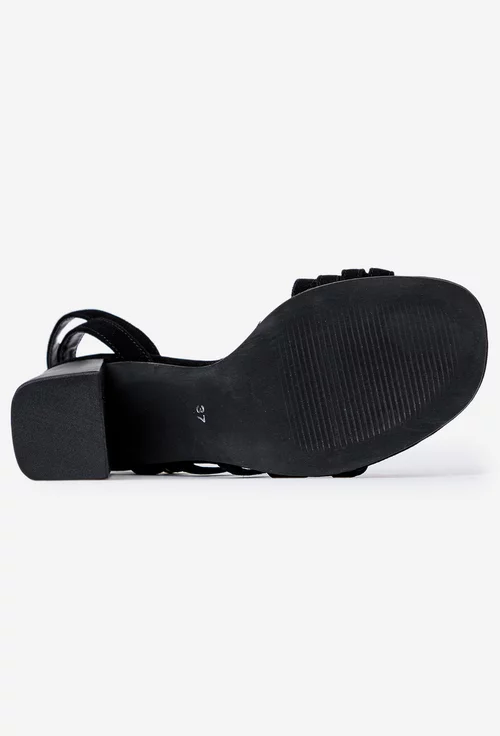 Sandale VENEZIA negre din piele intoarsa