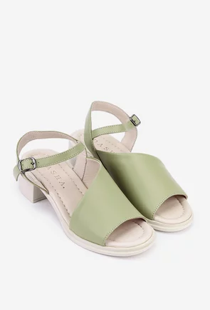 Sandale verzi din piele naturala