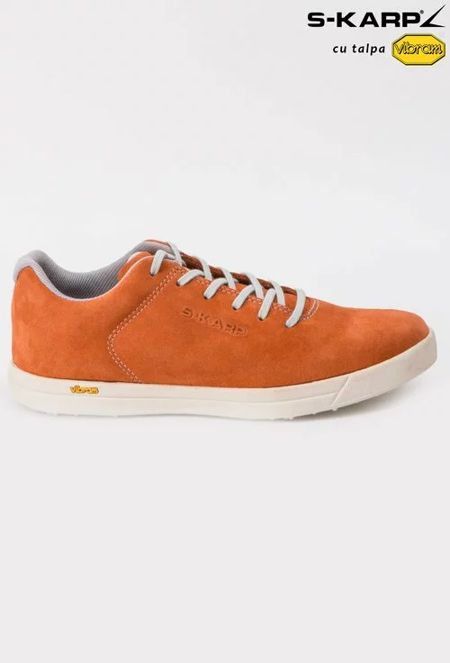 Sneakers S-Karp portocalii din piele naturala Ruth