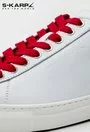 Sneakersi S-Karp albi cu detalii rosii din piele naturala Splash