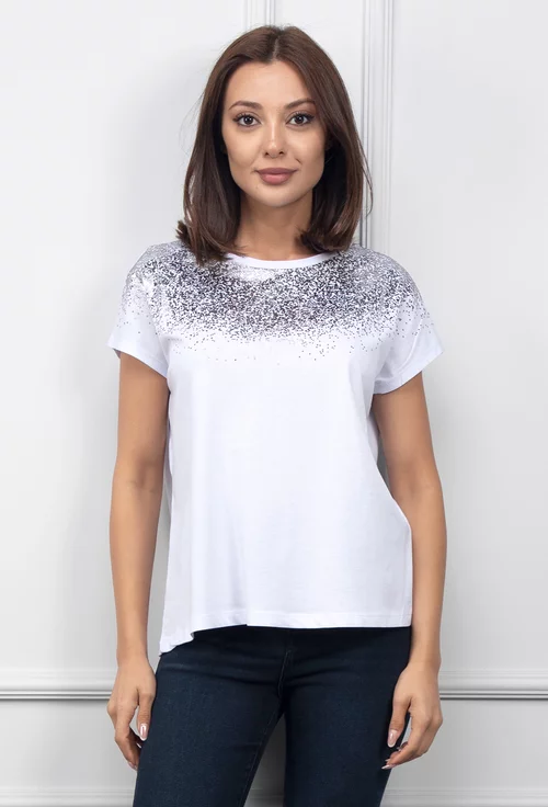 Tricou alb cu detalii stralucitoare