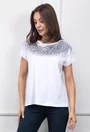 Tricou alb cu detalii stralucitoare